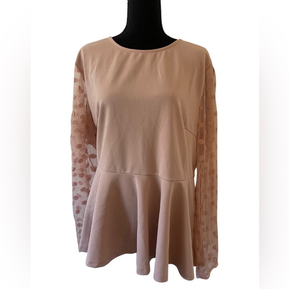 NWOT Pink Peplum Blouse - Picture 1 of 4